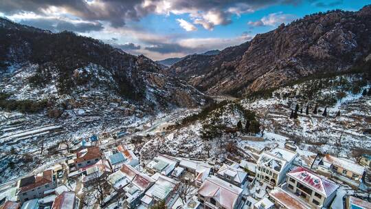 青岛崂山雪景视频素材模板下载