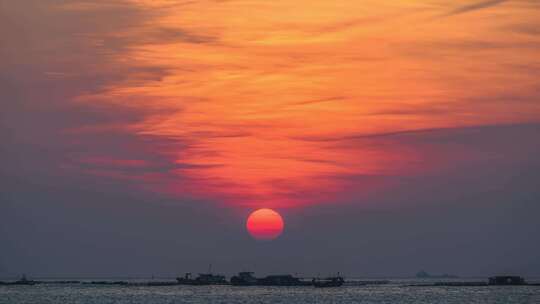 中国海南三亚西岛傍晚日落夕阳延时