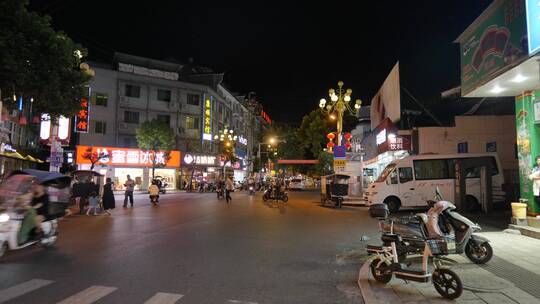 福建太姥山镇小镇夜晚