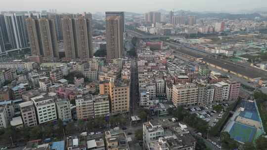 深圳龙岗平湖街道华南城片区城市航拍