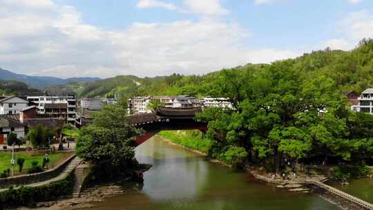 航拍浙江温州泰顺廊桥之乡泗溪廊桥