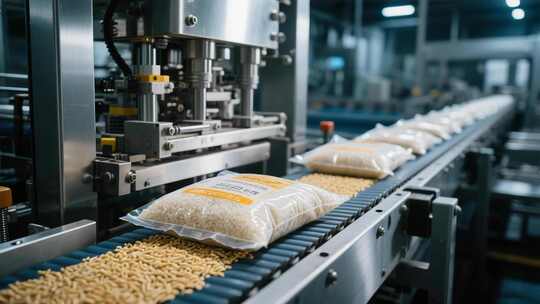 食品工厂流水线生产画面