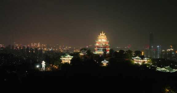 重庆鸿恩寺夜景航拍重庆夜景城市风光风景