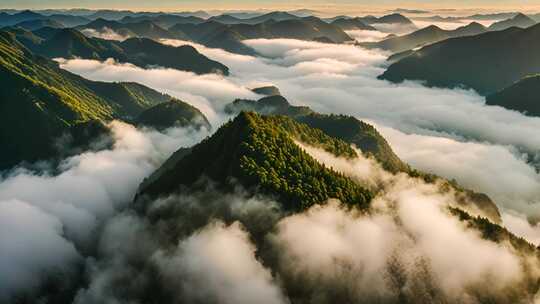 山峦云海航拍全景