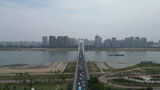 安徽蚌埠解放路淮河大桥航拍