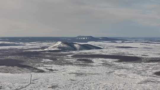 五大连池冬季火山航拍