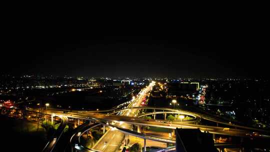 城市立交桥车辆车流夜景