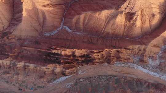 经典航拍俯瞰红山大峡谷纹理色彩
