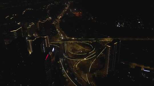 杭州复兴路立交复兴大桥夜景视频素材模板下载