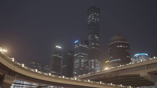 夜晚城市空镜 北京夜晚街景