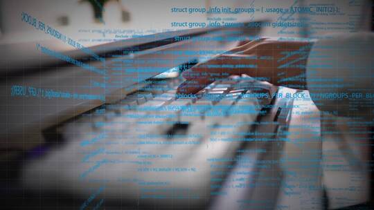 计算机程序员键盘敲代码打字视频素材模板下载