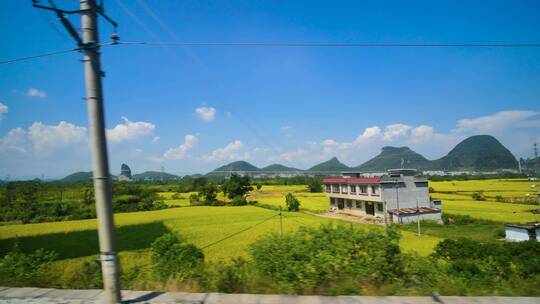 动车高铁火车窗外风景