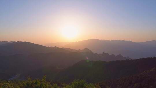 杭州临安大明山牵牛岗群山日落风景