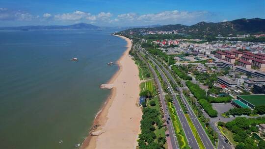 厦门航拍环岛路海边风景