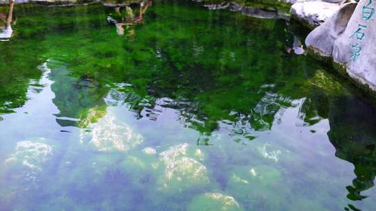 实拍济南黑虎泉白石泉景区视频素材模板下载