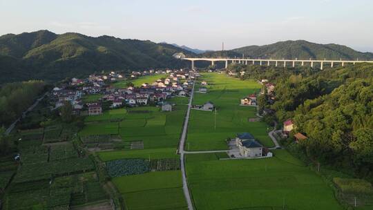 航拍美丽乡村农业种植基地