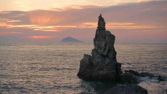 地质公园 海浪 晚霞 大海