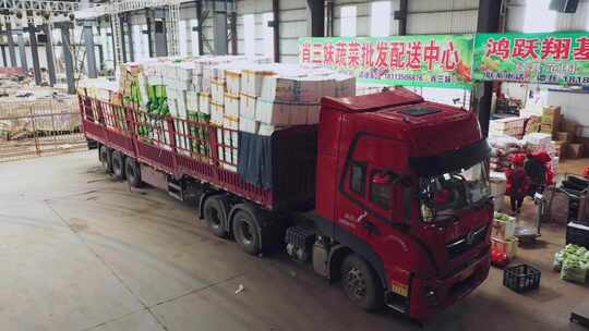 农贸市场蔬菜批发配送搬运视频素材模板下载