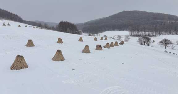 吉林雪乡威虎山寨航拍