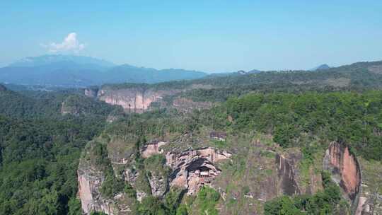 福建泰宁大金湖景区甘露岩寺航拍