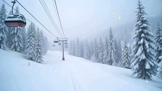 滑雪场雪景4k舞台粒子活动背景