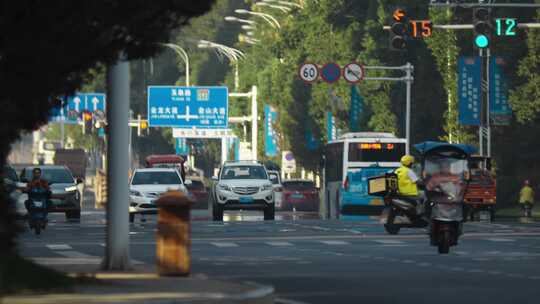 上班道路车流（升格拍摄）