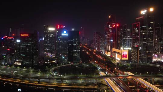 深圳南山区高新园日落夜景视频素材模板下载