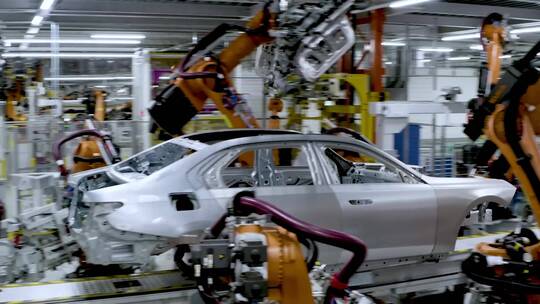 汽车生产汽车制造汽车工业智能制造生产线视频素材模板下载