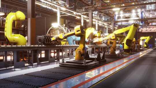 工厂工业车间智慧智能生产机械物流制造科技