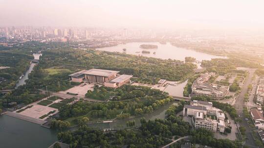 嘉兴南湖航拍视频素材模板下载