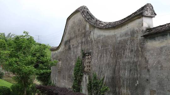 农村古建筑沧桑墙面