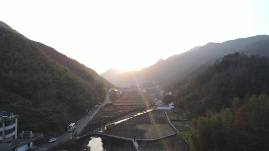 绍兴雪窦岭古道山脉全景4K航拍