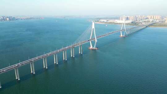 广东湛江海湾大桥航拍4K60