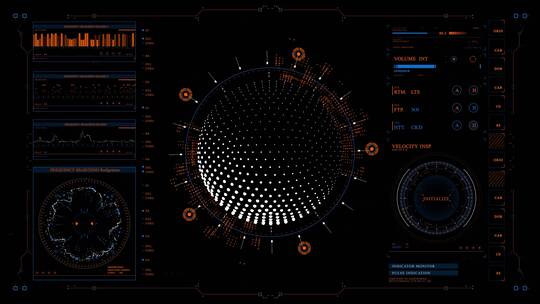 HUD科技科幻未来屏幕背景系统触摸屏地球