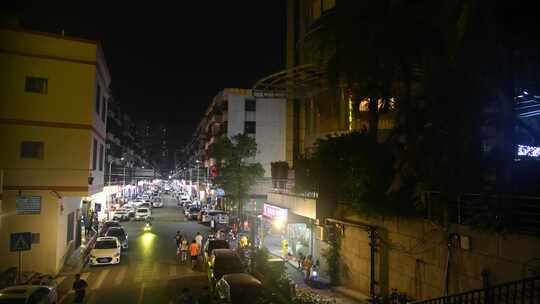 东莞城市街道夜景实拍