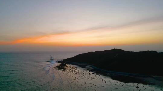 三亚后海湾海景日出航拍