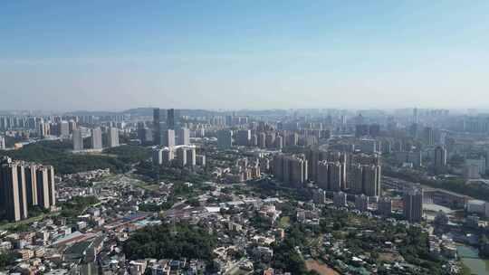 航拍江门大景江门城市建设