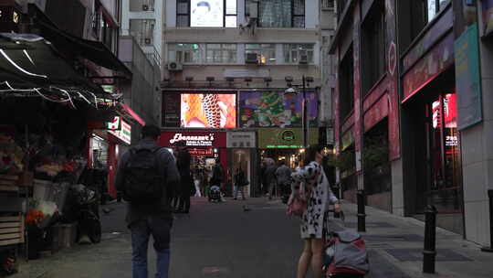 香港兰桂坊街景视频素材模板下载