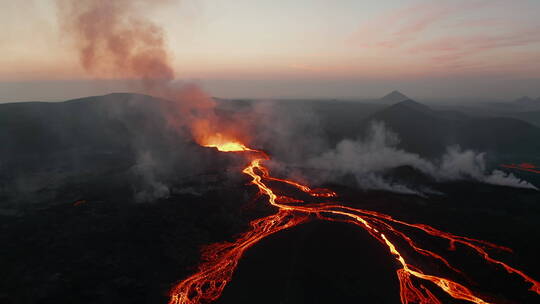 火山喷发熔岩岩浆视频素材模板下载