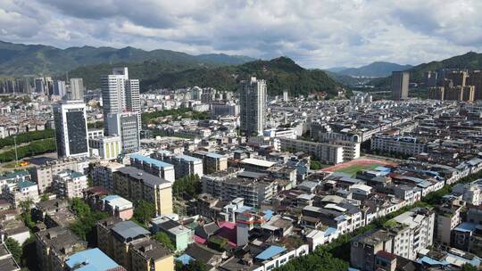 大景全景航拍城市风光建筑群