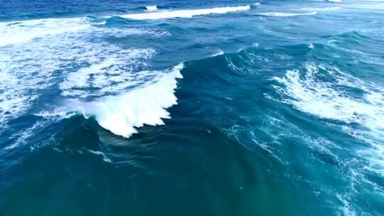 海浪飞溅鸟瞰图大海海洋海水浪花