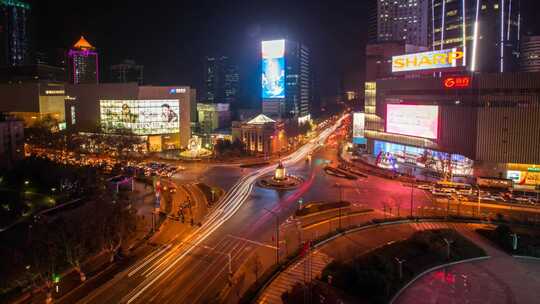  全南京超清风光延时素材东方商城左侧机位