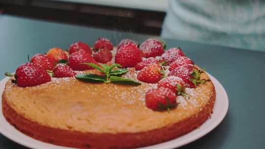 草莓，蛋糕，甜点，甜