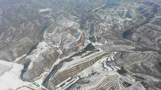 4K航拍北方雪景农村