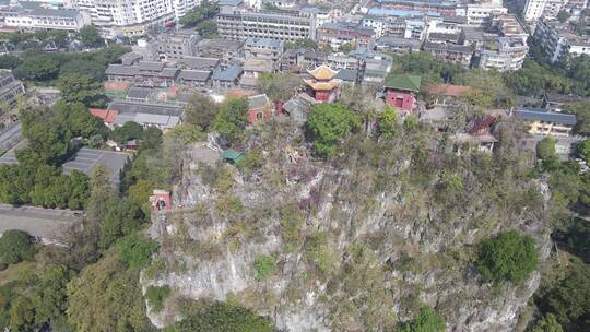 航拍广西桂林独秀峰王府景区