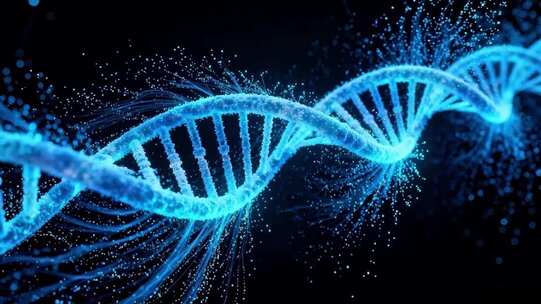 蓝色DNA分子动态画面