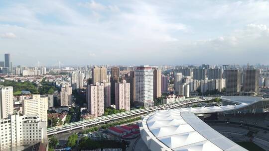上海体育馆4K航拍徐汇区上海体育馆游泳馆视频素材模板下载