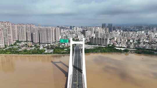 广东潮州韩江大桥地标建筑航拍