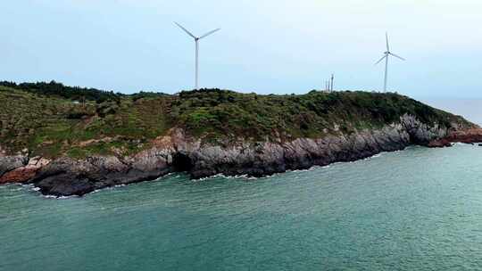 航拍晴朗的台州大陈岛绝美风景视频素材模板下载