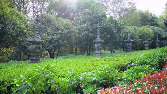 杭州西湖飞来峰永福寺古建筑4K实拍视频